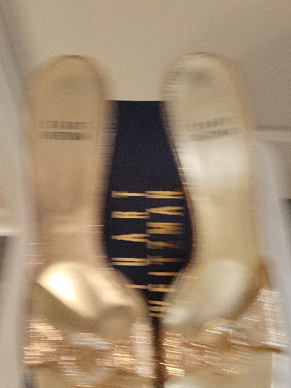 Stuart Weitzman Rose Gold Glitter Slide Mules with Crystal Link - Picture 5 of 7